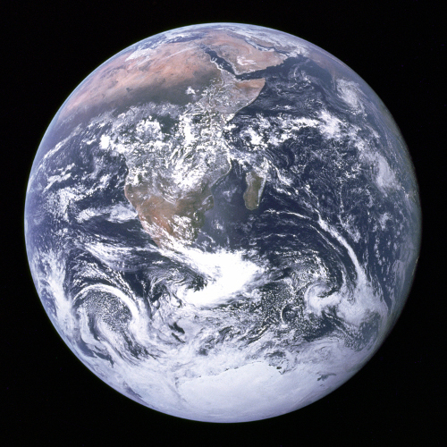 The 'blue marble' of Earth seen from Apollo 17.